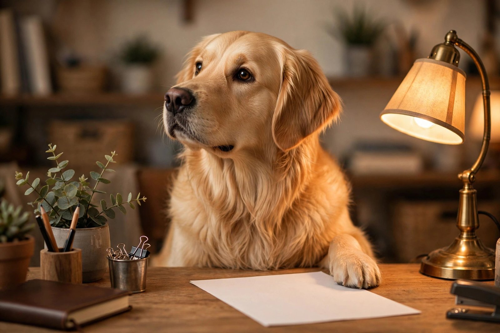Dog reviewing resume templates like a tiny headhunter - Furveko pet guides