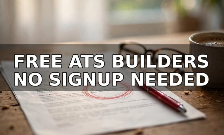Free ATS resume builder with no sign up — 7 tools that actually let you build and download in 2026