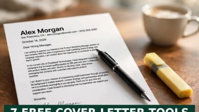 Printed AI-generated cover letter on a desk with pen and highlighter - best free AI cover letter generator tools 2026