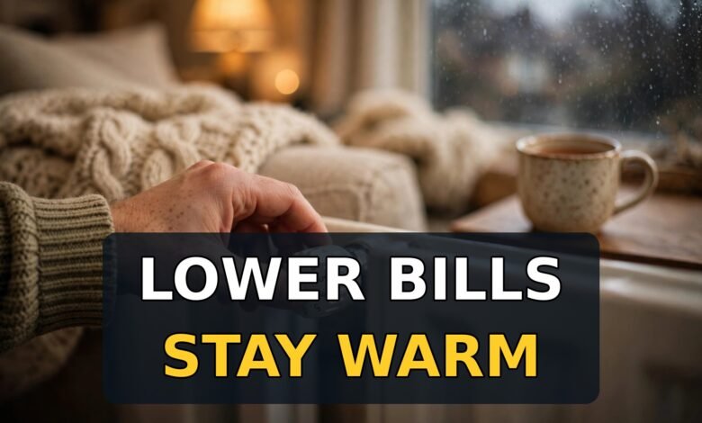 Hand adjusting a thermostatic radiator valve to cut energy bills as a UK renter this winter