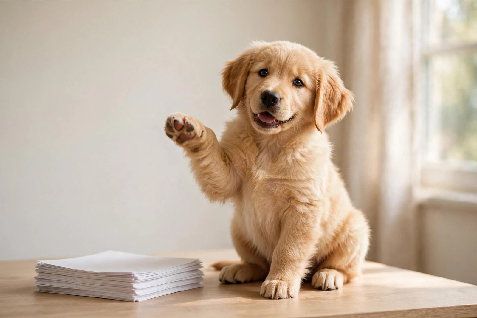 Golden retriever puppy applying for the position of best boy - Furveko pet guides