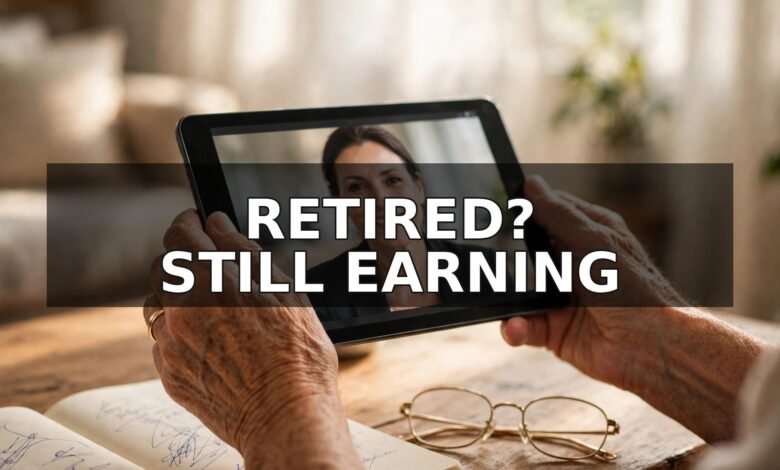 Work from home jobs for seniors — older professional on a video job interview from home