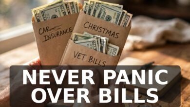 Sinking funds for beginners — labeled budgeting envelopes with cash