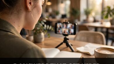 Woman preparing for a video interview with 60-second intro notes — tell me about yourself sample answer 2026