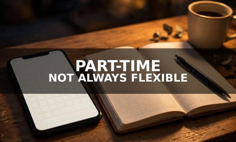 Phone and planner on an evening desk — work from home part-time jobs that are not always flexible